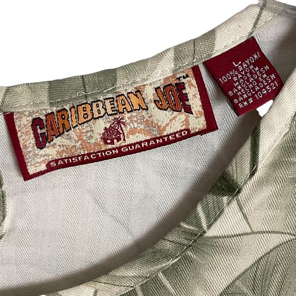 Caribbean Joe Maxi Dress Sheath Column Hawaiian Shirt Jacket Large Fern Tropical - Picture 8 of 15